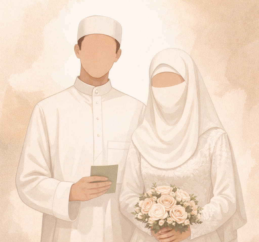 Faceless silhouettes representing affection in marriage